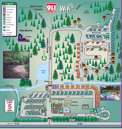 misty mountain campground map.